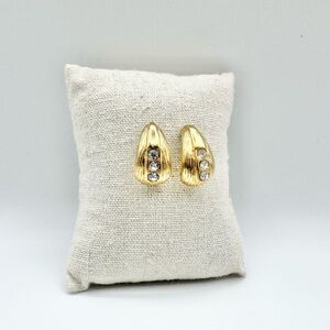 Sarah Coventry Vintage Gold Plated Hoops
With Rhinestones